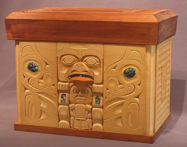 Bear and raven bentwood box